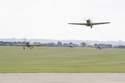 Four Hawker Hurricanes taking off at Duxford The Battle of Britain Air Show