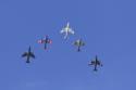 Team Viper Hawker Hunters flying in formation - RAF Waddington Air Show 2011 Arrivals