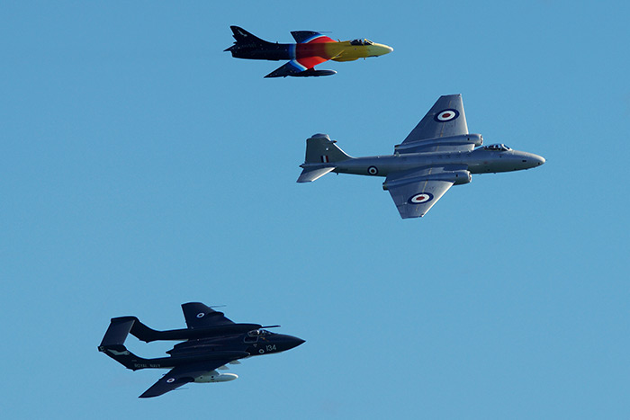 Heritage flypast - Miss Demeanour, XH134 & GCVIX at Bournemouth Air Show (Sunday)