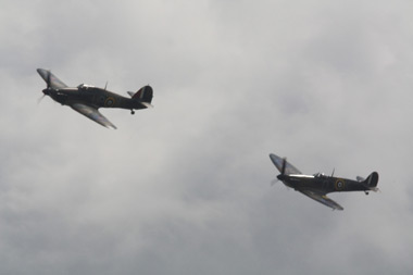 Supermarine Spitfire Mk IIA G-AWIJ P7350 and Hawker Hurricane Mk I G-HUPW R4118 - Both these aircraft fought in the Battle of Britain
