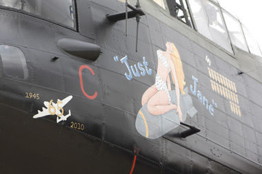Avro Lancaster Mk VII NX611 Just Jane nose artwork