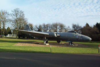 Canberra PR9 XH169 on plinth at RAF Marham