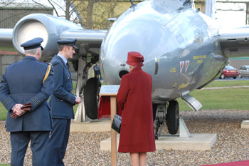 HRH Queen Elizabeth II unveiling Canberra PR9 XH169 at RAF Marham