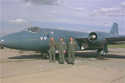 English Electric Canberra T4 WJ874/VN799 (painted in blue paint scheme) and flight crew